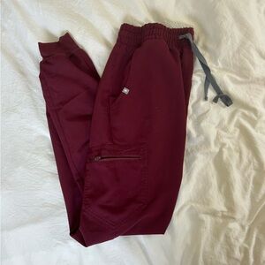 Burgundy Tall/XS Zamora high waisted scrub joggers